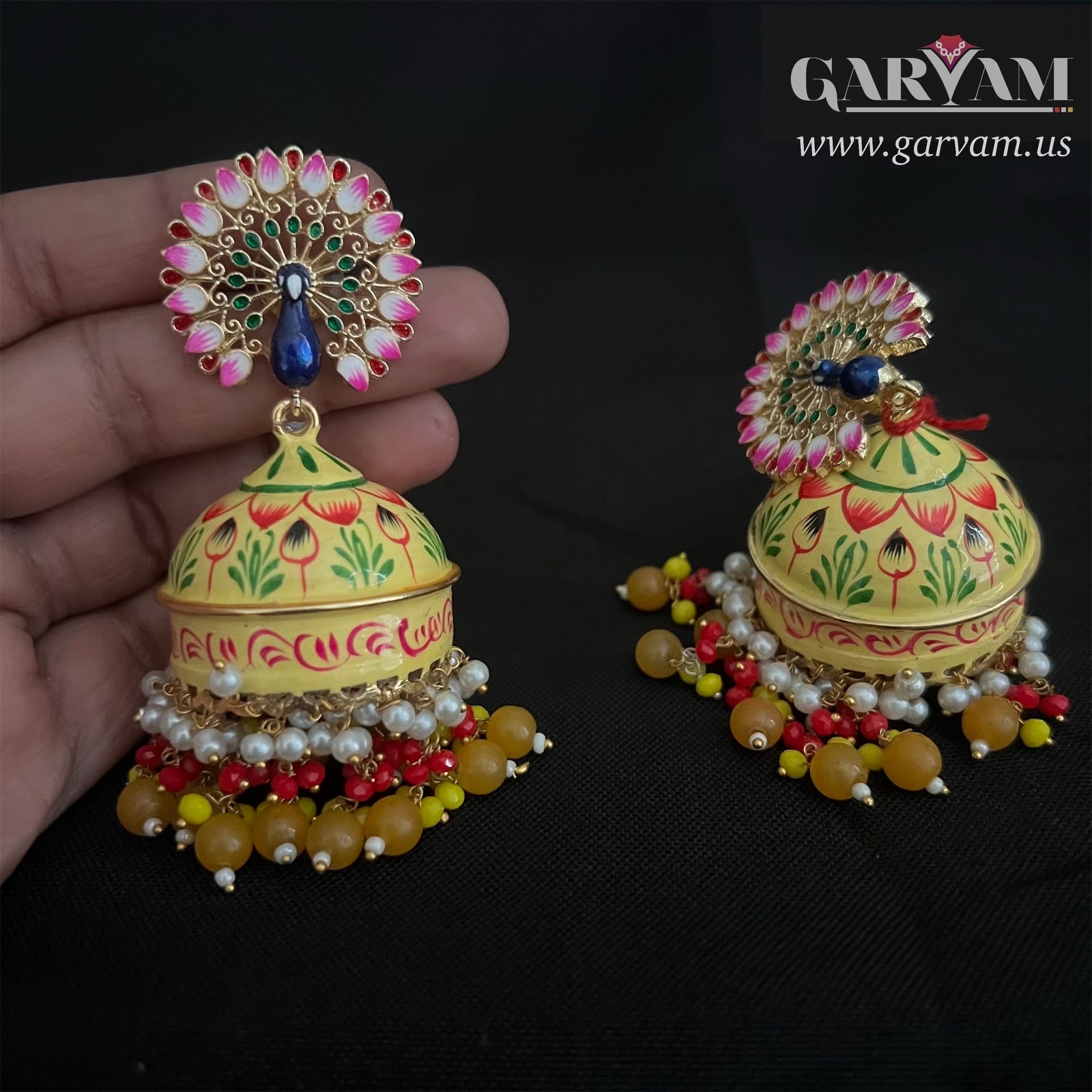 Satrajiti Jhumkas - Yellow