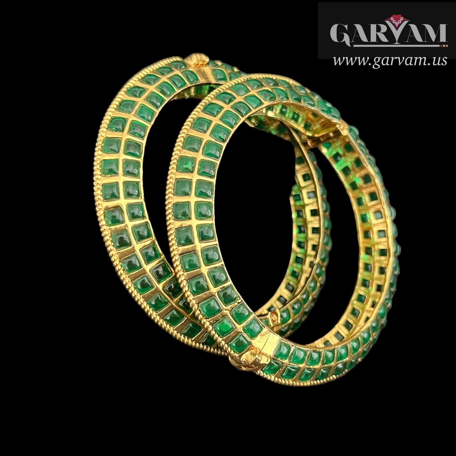 Miraya Kemp Bangles - Green